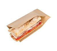 Open Pack - Busta Aperta Per Spiedini E Hot Dogs 35 G/M2 + 10 Peld 25X13/10 Cm Naturale Kraft - 4000 Unità