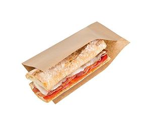 Open Pack - Busta Aperta Per Spiedini E Hot Dogs 35 G/M2 + 10 Peld 25X13/10 Cm Naturale Kraft - 4000 Unità