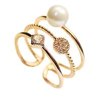 Open Ring Women Pearl Diamond Size Adjustable Wedding Lady Ring Jewelry Accessories Love Gift Golden Nice processing