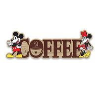Open Road Brands Decorazione da tavolo in legno di caffè con Topolino e Minnie, adorabile decorazione da appendere o esporre in cucina, ufficio o bar