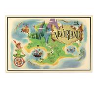 Open Road Brands Disney Peter Pan Neverland Map - Large Peter Pan Wall Decor for Kids' Bedroom Play Room or Nursery