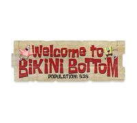 Nickelodeon SpongeBob SquarePants Welcome to Bikini Bottom Wood Wall Decor - Grande cartello per la decorazione della casa