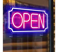 Open Signs for Business, LED Open Sign for Business Window Storefront Door Store Bar Cafes, Eletric Powered Neon Open Sign Light Up Business Signs 16 inch
