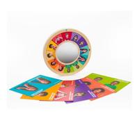 Open The Joy Emotions Mirror - Giocattolo in legno per autostima e | Con 12 espressioni facciali reali per bambini, strumento SEL per bambini dai 3 anni in su, specchio infrangibile per casa e