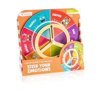 Open The Joy Steer Your Emotions Wheel - Giocattolo di guida in legno per bambini | Strumento SEL per bambini e bambini in età prescolare | Insegna sentimenti e autoregolamentazione | Età 3+
