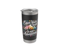 Open Your Heart To New Adventures Esplora il viaggio - Bicchiere termico in acciaio inox doppia parete