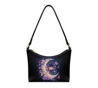 OPENARTUP Borsa a tracolla in pelle da donna, con tracolla antifurto, graziosa e alla moda, piccola borsa con cerniera, per viaggi, allenamento, vita quotidiana, lavoro, Luna