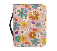 OPENARTUP Borsa per la Bibbia con stampa floreale rosa con materiale per lo studio, custodia per la Bibbia da donna, custodia protettiva con cerniera con manico, custodia per la Bibbia da donna con