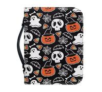 OPENARTUP Custodia per Bibbia gialla per donne, ragazze e ragazzi, borse della Bibbia di Halloween con tasche, copertura per Bibbia in pelle PU, custodia per Bibbia con manici, forniture per studio