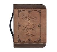 OPENARTUP Custodia per bibbia marrone con portapenne, custodia per bibbia in pelle PU con tasca con cerniera, borsa per la Bibbia per accessori per il trasporto della chiesa, Dio è dentro di lei lei