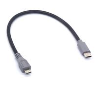 OpenII Cavo corto da USB C a micro USB C, tipo maschio C a micro USB maschio B, cavo di prolunga per MacBook, Dell XPS 13 15, Chromebook Pixel, dispositivi Lenovo con porta USB-C