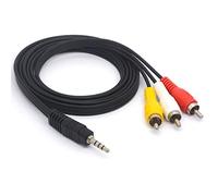OpenII - Cavo da 3,5 a 3RCA, 3,5 mm TRRS maschio a 3 RCA maschio, prolunga stereo per videocamere, audio video A/V AUX cavo per smartphone, MP3, tablet, altoparlanti, home theater 1,5 m