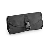 Openland Beauty Case Tattico Compatto - Organizer da Viaggio in Nylon Impermeabile 600D, Arrotolabile con Specchio, Gancio e Tasche Multiple. (Nero)