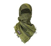 OPENLAND Shemagh Afghano 100% Cotone Jacquard - Foulard Tattico Traspirante, Resistente e Multifunzionale, Protezione Sole, Vento, Sabbia e Polvere, 110x110 cm (OD Green)