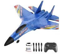 OpenRC - Aereo radiocomandato SU-27 - Aereo da combattimento radiocomandato - Idea regalo giocattolo per bambini, ragazzi e ragazze - Caricatore per elica - Indoor Outdoor Principiante - Effetto luce