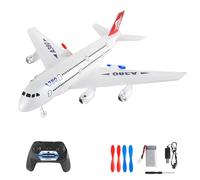 OpenRC - RC Aereo Telecomandato Trasporto - Aereo di Linea Radiocomandato - Giocattolo Aliante Caccia Telecomandato Polistirolo Infrangibile Effetto Luce Regalo Giocattolo Bambino Adulto Elica