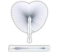 openspaceshop 60pz Ventagli Bianchi Pieghevoli Plastica Carta A Forma di Cuore Segnaposto Matrimonio Chiesa Bomboniera