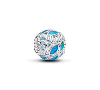 Openwork Fish Sterling Silver Charm with Trasparente Blue Enamel