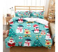 OPeque Copripiumino Bambino Letto Singolo Stampa 3D Con Cerniera Natale Copripiumino Federa Con Due 50X75Cm Morbido E Confortevole Modello Copripiumino 155X220 Fibra Superfine Prevenire L'Allergia