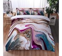 OPeque Copripiumino Prevenire L'Allergia Marmo Copripiumino Matrimoniale 220X240 Morbido E Confortevole Federa Con Due 50X75Cm Stampa 3D Modello Copripiumino 220X240 Con Cerniera Fibra Superfine