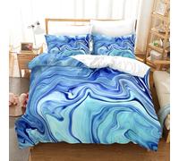 OPeque Marmo Set Copripiumino Una Piazza E Mezza Modello Copripiumino 200X200 Federa Con Due 50X75Cm Fibra Superfine Stampa 3D Copripiumino Matrimoniale Bambini Prevenire L'Allergia Con Cerniera