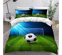 OPeque Stampa 3D Fibra Superfine Sport Copripiumino Matrimoniale Invernale Prevenire L'Allergia Morbido E Confortevole Calcio Copripiumino Matrimoniale Invernale Con Cerniera Federa Con Due 50X75Cm