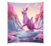 Opera D'arte Acquerello Canguro Rosa Tenda da Spiaggia Riparo Solare per Campeggio,Facile da Montare,Portatile con Sacchi di Sabbia per Pesca e Picnic all'Aperto