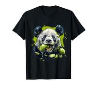 Opera d'arte ad acquerello con stampa animalier di lime e panda Maglietta
