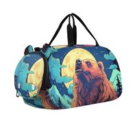 Opera D'arte Ad Acquerello Orso Bradipo Borsa Sportiva da Nuoto e Palestra con Scomparto per Scarpe Borsa da Viaggio per Il Fine Settimana Borsone per Ragazzi