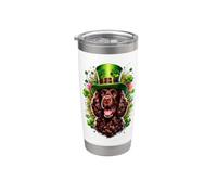 Opera d'arte American Water Spaniel Dog St Patricks Day Bicchiere termico in acciaio inox doppia parete