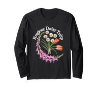 Opera d'Arte Botanica Foxglove Daisy Tulip Spring Bloom Maglia a Manica
