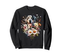 Opera d'arte Catahoula Leopard Dog Summer Wildflowers e margherite Felpa