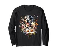 Opera d'arte Catahoula Leopard Dog Summer Wildflowers e margherite Maglia a Manica