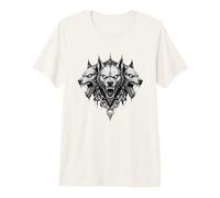 Opera d'Arte Cerberus Hellhound Dark Fantasy Underworld Beast Maglietta Premium