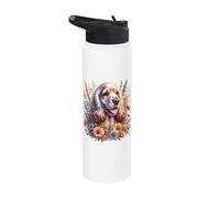 Opera d'arte con cocker spaniel inglese Stainless Steel Insulated Water Bottle