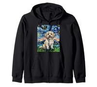 Opera d'Arte del Cane Carino della Notte Stellata Havanese Felpa con Cappuccio