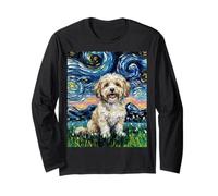 Opera d'Arte del Cane Carino della Notte Stellata Havanese Maglia a Manica