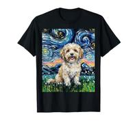 Opera d'Arte del Cane Carino della Notte Stellata Havanese Maglietta