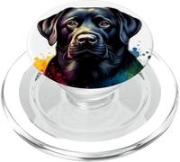 Opera d'arte del cane Labrador Retriever Black Lab PopSockets PopGrip per MagSafe