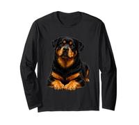 Opera d'Arte del Cane Ritratto Rottweiler Maglia a Manica