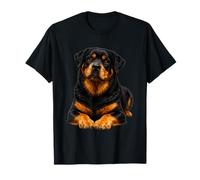 Opera d'Arte del Cane Ritratto Rottweiler Maglietta