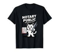 Opera d'Arte del Gatto Sveglio dell'agente di Firma del prestito pubblico notaio Maglietta