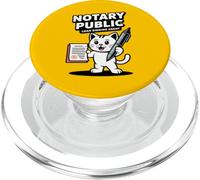 Opera d'arte del gatto sveglio dell'agente di firma del prestito pubblico notaio PopSockets PopGrip per MagSafe