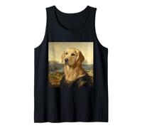 Opera d'Arte del Ritratto di Golden Retriever Ispirata alla Monna Lisa Canotta