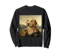 Opera d'Arte del Ritratto di Golden Retriever Ispirata alla Monna Lisa Felpa