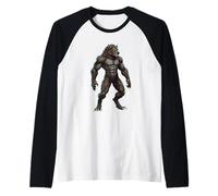 Opera d'Arte della Creatura Mitica della Bestia Lupo Mannaro Maglia con Maniche Raglan
