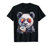 Opera d'arte dell'amante del cocco dell'acquerello del ritratto dell'orso Panda Maglietta