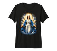 Opera d'Arte devozionale cattolica della Vergine Maria nelle Nuvole celesti Maglietta Premium