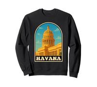 Opera d'arte di città di stile vintage di viaggio di Havana Cuba Felpa