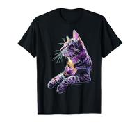 Opera d'Arte di Disegno Grafico per Amanti dei Gatti Americano-Bobtail Maglietta